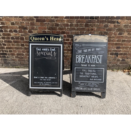 29 - Two wooden A-frame pub/restaurant notice boards - largest approx. 120cm high x 66cm wide