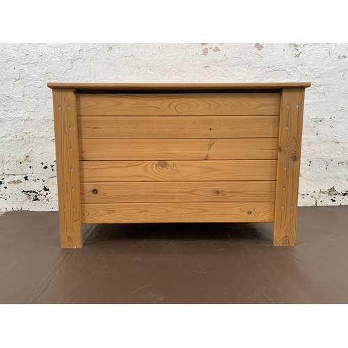 71 - A modern pine blanket box - approx. 52cm high x 79cm wide x 43cm deep