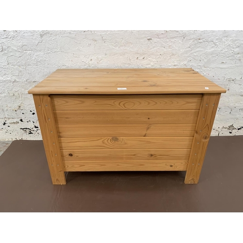 71 - A modern pine blanket box - approx. 52cm high x 79cm wide x 43cm deep