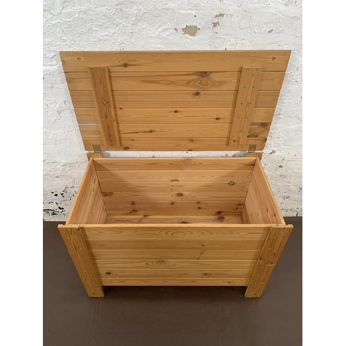 71 - A modern pine blanket box - approx. 52cm high x 79cm wide x 43cm deep