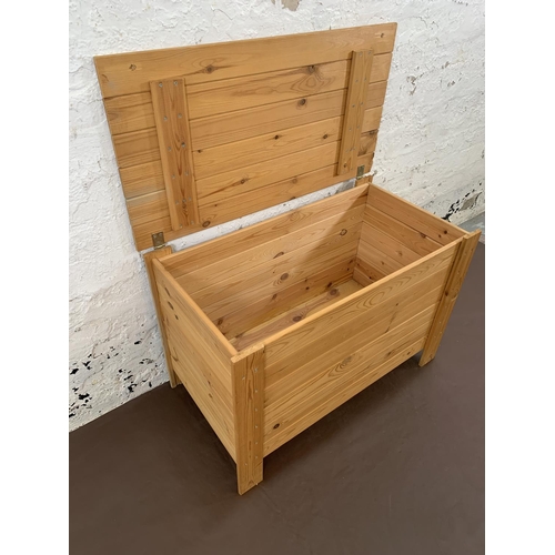 71 - A modern pine blanket box - approx. 52cm high x 79cm wide x 43cm deep