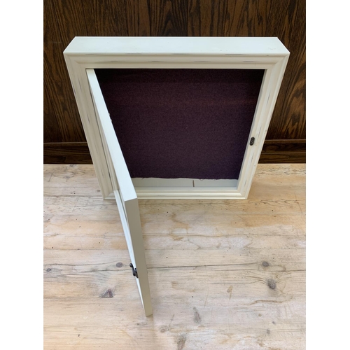 80A - A modern white painted wooden table top display case - approx. 50cm high x 50cm wide