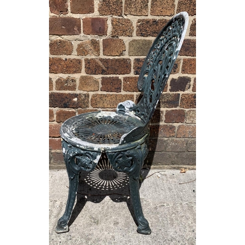 86 - A Victorian style cast aluminium three piece black painted patio set - approx. 61cm high x 66cm in d... 