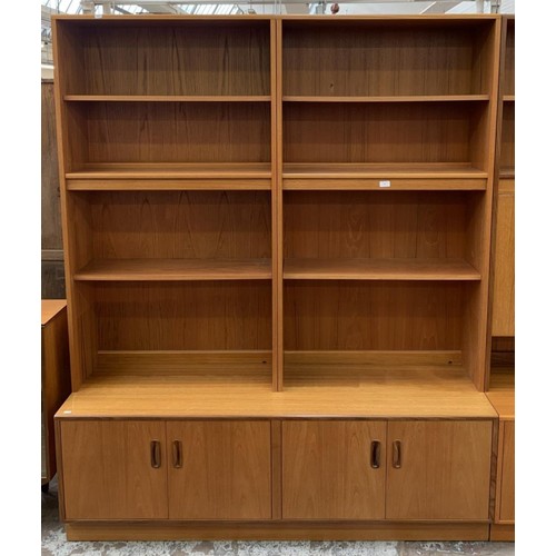 123 - A 1970s G Plan Fresco teak bookcase - approx. 198cm high x 162cm wide x 45.5cm deep