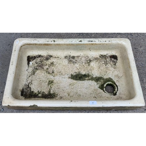 244 - An antique glazed Belfast sink - approx. 16cm high x 46cm wide x 77cm long