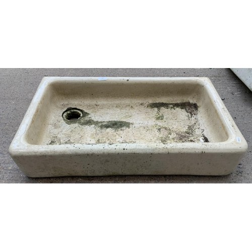 244 - An antique glazed Belfast sink - approx. 16cm high x 46cm wide x 77cm long