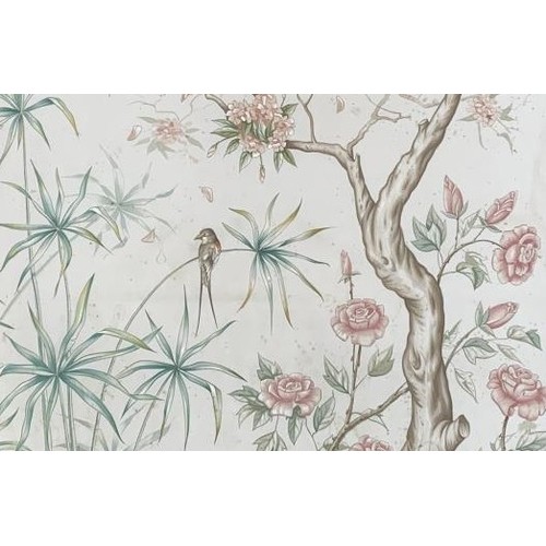 14 - A large Chinese silk watercolour on panel acquired from the Ritz Paris - approx. 320cm high x 136cm ... 