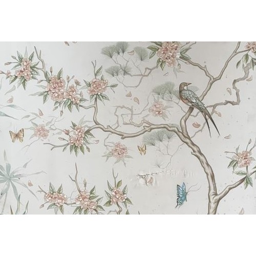 14 - A large Chinese silk watercolour on panel acquired from the Ritz Paris - approx. 320cm high x 136cm ... 