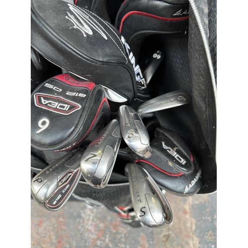 1023 - An Adams Golf bag and club set