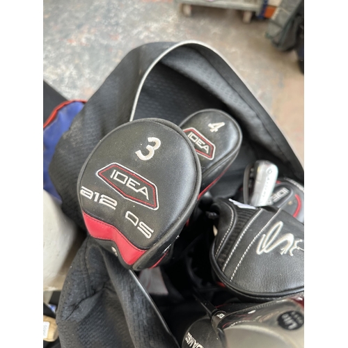 1023 - An Adams Golf bag and club set