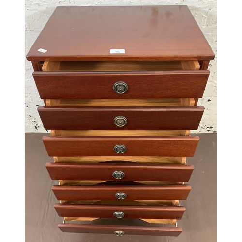 164 - An Edwardian style mahogany seven drawer music cabinet - approx. 71cm high x 48cm wide x 37cm deep