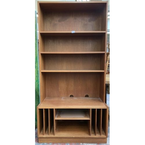 167 - A mid 20th century Danish teak media cabinet - approx. 177cm high x 87cm wide x 43cm deep