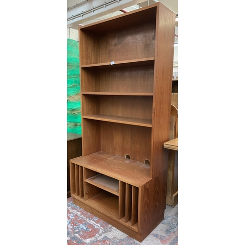 167 - A mid 20th century Danish teak media cabinet - approx. 177cm high x 87cm wide x 43cm deep