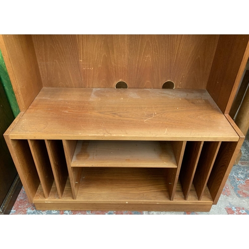 167 - A mid 20th century Danish teak media cabinet - approx. 177cm high x 87cm wide x 43cm deep