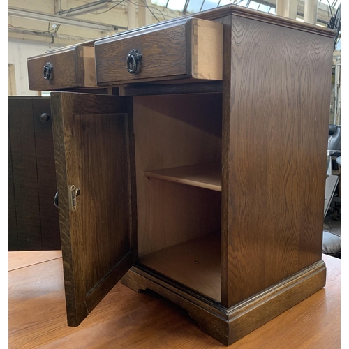 168 - A pair of vintage oak bedside cabinets - approx. 65cm high x 38.5cm wide x 38cm deep