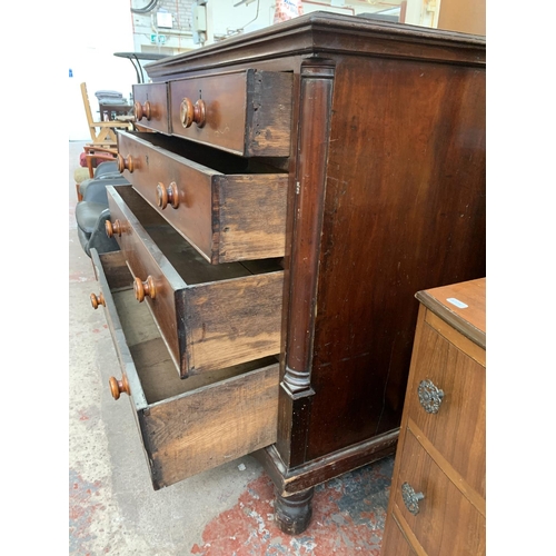 172 - A Victorian mahogany chest of drawers - approx. 103cm high x 112cm wide x 55cm deep