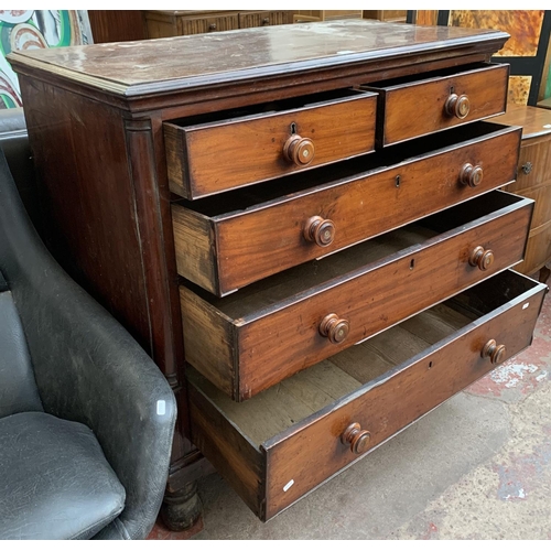 172 - A Victorian mahogany chest of drawers - approx. 103cm high x 112cm wide x 55cm deep