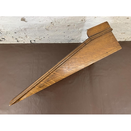 183 - An antique oak tabletop writing/reading slope - approx. 21cm high x 51cm wide x 70cm deep