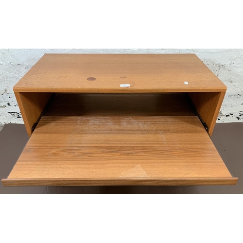 187 - A 1970s G Plan Fresco teak television stand with lower drawer and on castor supports - approx. 53cm ... 