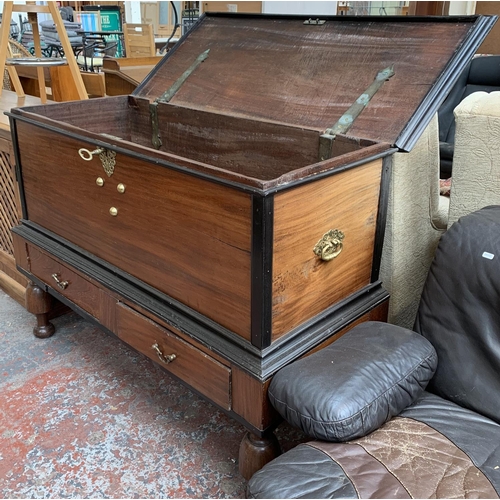 205 - An antique mahogany and ebonized Dutch box with two lower drawers - approx. 95cm high x 129cm wide x... 