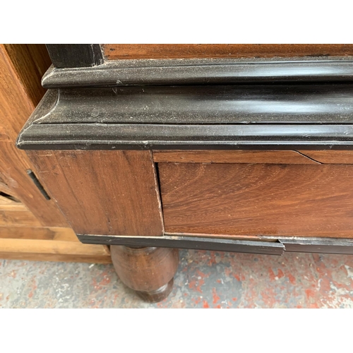 205 - An antique mahogany and ebonized Dutch box with two lower drawers - approx. 95cm high x 129cm wide x... 