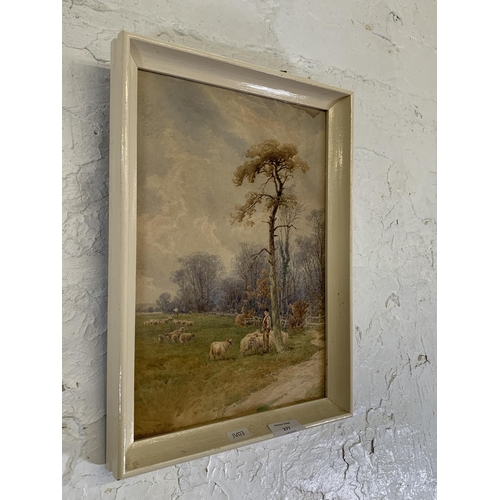 277 - A mid 20th century watercolour painting of a farming scene signed lower left - approx. 37cm high x 2... 