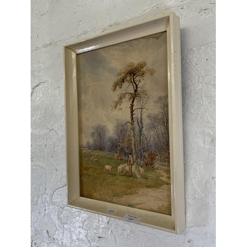 277 - A mid 20th century watercolour painting of a farming scene signed lower left - approx. 37cm high x 2... 