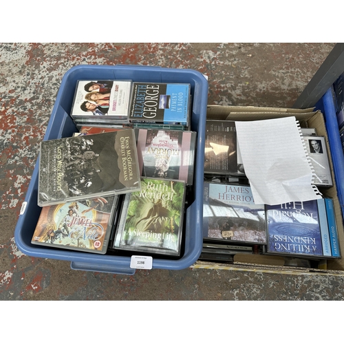 Five boxes and one containing books, CDs, DVDs, Toshiba VHS player ...