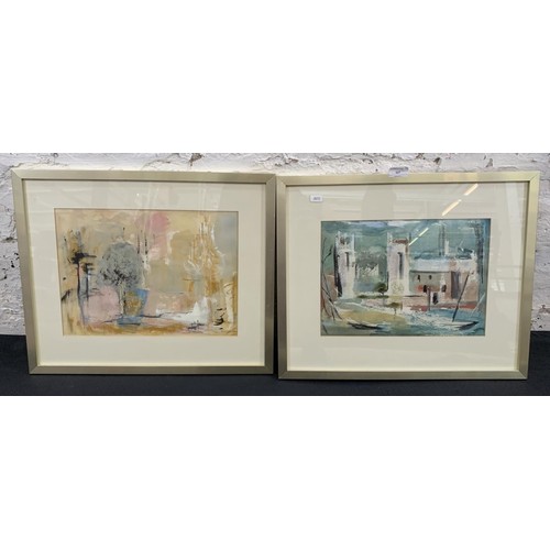 314 - Two framed mid 20th century signed watercolour landscapes, one Joan Hagon and one other - approx. 44... 