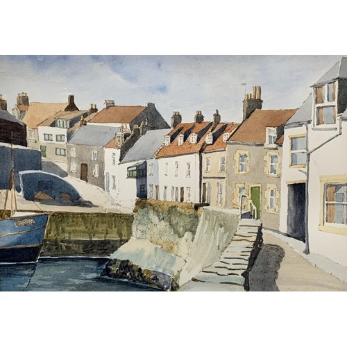 267 - Two 20th century framed watercolour paintings, one coastal harbour scene and one Sarah Williams Vene... 