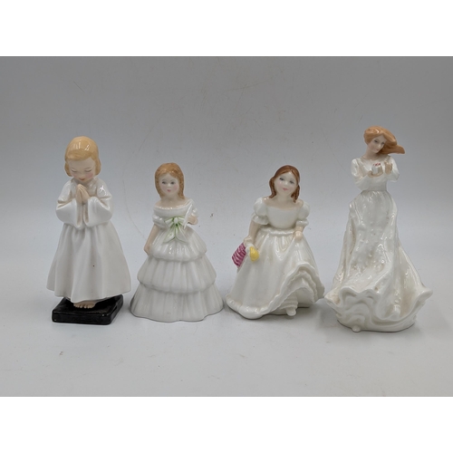 409 - Nine Royal Doulton figurines, Elaine HN3214, Thank You HN3390, Harmony HN4096, Lynsey HN3043, Fragra... 