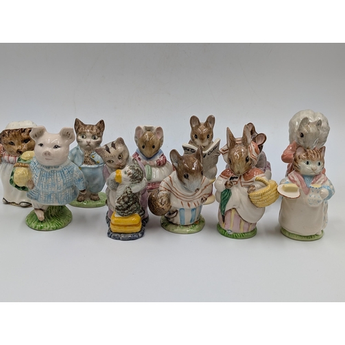 426 - Fifteen ceramic Beatrix Potter figurines, Royal Albert Mr. Benjamin Bunny, Royal Albert Little Pig R... 