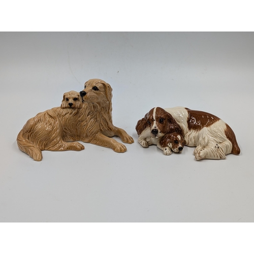 463 - Two Royal Doulton ceramic dog figurines, one Cocker Spaniel with Puppy - DA174 and one Golden Retrie... 