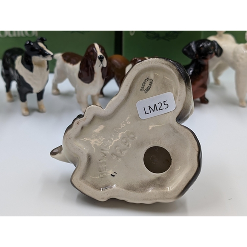 477 - Seven Beswick animal figurines to include bulldog, Dachshund, Dalmatian, Sheepdog, Siamese Cats etc.