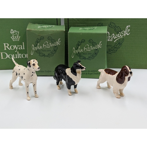 477 - Seven Beswick animal figurines to include bulldog, Dachshund, Dalmatian, Sheepdog, Siamese Cats etc.