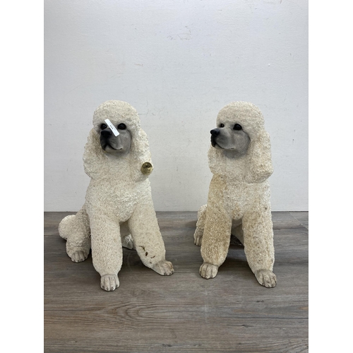 494 - A pair of Leonardo resin poodle figurines - approx. 41cm high