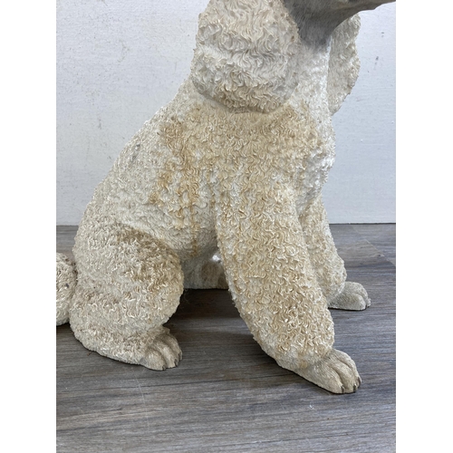 494 - A pair of Leonardo resin poodle figurines - approx. 41cm high