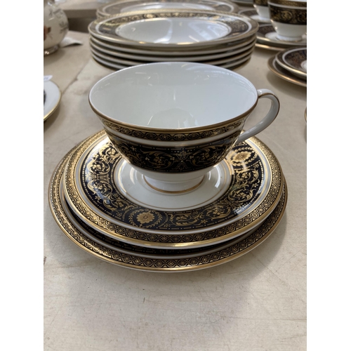 497 - A thirty piece Royal Doulton Dorchester part tea and dinner service comprising six trios, six 20cm b... 