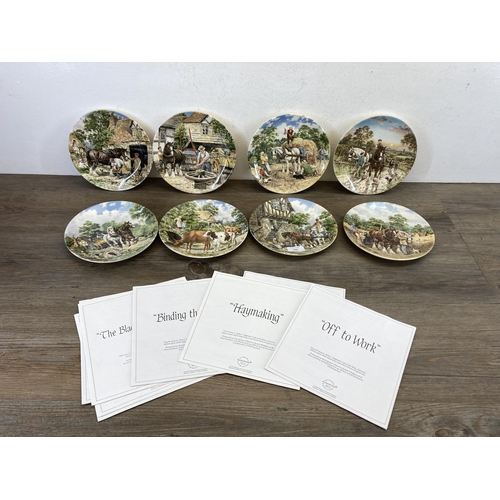 504 - Eight Wedgwood 'Life on the Farm' collectors plates comprising End of the Day, A Cooling Drink, Morn... 