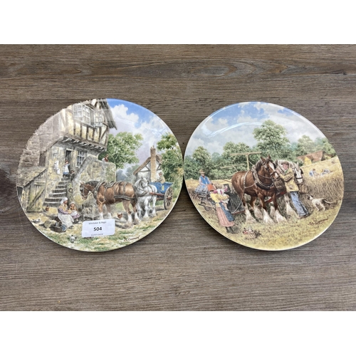 504 - Eight Wedgwood 'Life on the Farm' collectors plates comprising End of the Day, A Cooling Drink, Morn... 