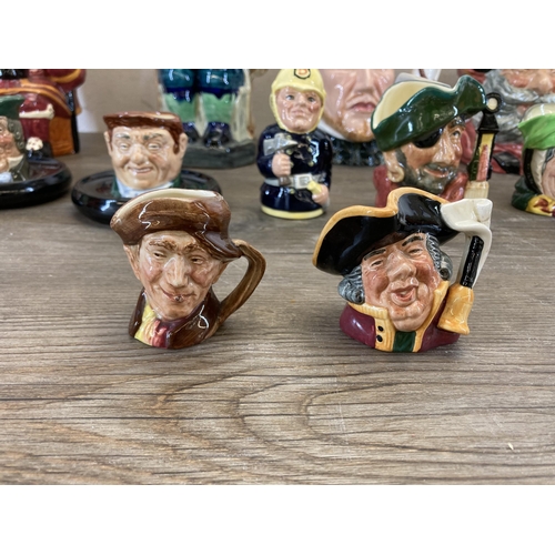 508 - A collection of ceramic character and toby jugs to include Royal Doulton Falstaff, Royal Doulton lim... 