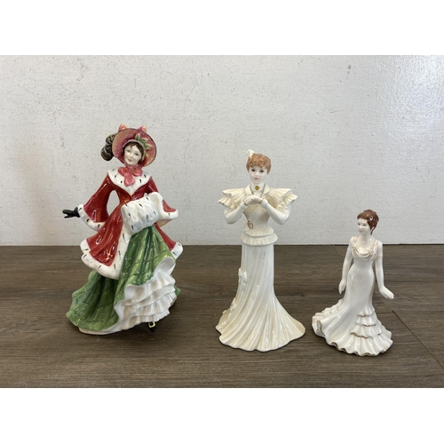 511 - Eight ceramic Lady figurines to include Royal Doulton Amanda HN2996, Coalport Crystal, Royal Doulton... 