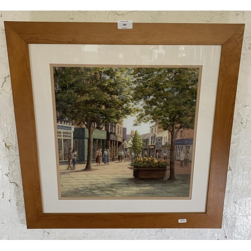 280 - A 20th century framed Brian Littlewood signed limited edition fine art print no. 3/50 of a town scen... 