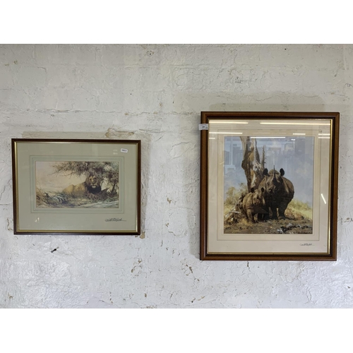 285 - Two pencil signed David Shephard safari animal prints with personal signatures by artist to reverse,... 