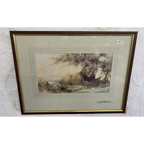 285 - Two pencil signed David Shephard safari animal prints with personal signatures by artist to reverse,... 