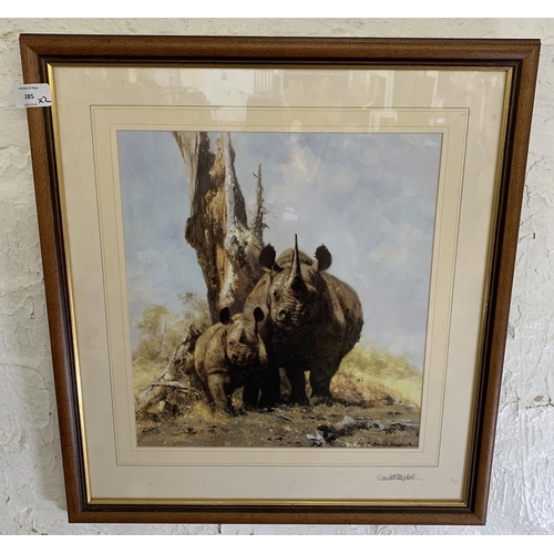 285 - Two pencil signed David Shephard safari animal prints with personal signatures by artist to reverse,... 