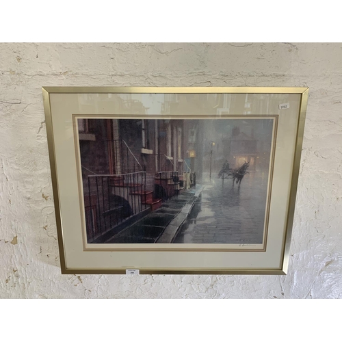 294 - A 20th century R Richardson pencil signed limited edition of 500 framed print of a street scene titl... 