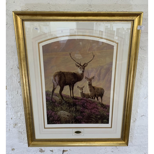 313 - A modern gilt framed John Silver pencil signed limited edition print 81/600 titled 'Highland Majesty... 