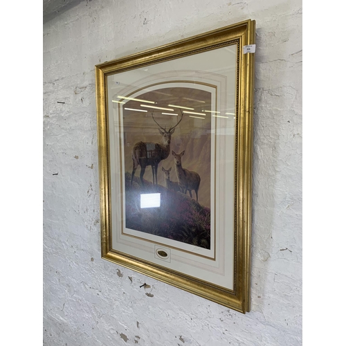 313 - A modern gilt framed John Silver pencil signed limited edition print 81/600 titled 'Highland Majesty... 