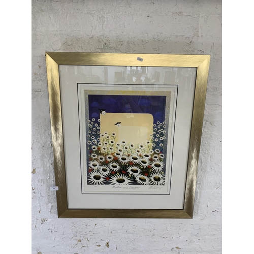 315 - A contemporary Mackenzie Thorpe framed pencil signed limited edition 398/850 print titled 'Mother an... 